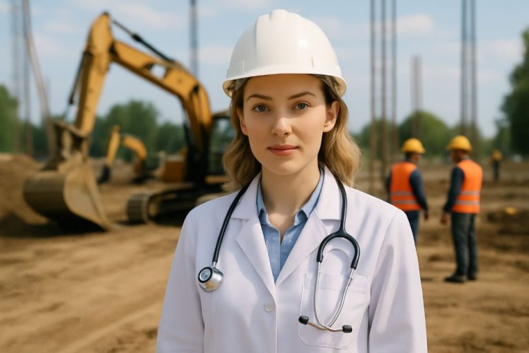 Doctor on construction Site